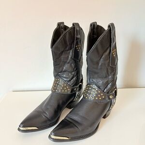 Western Boots Vintage Black Studded Western Boots